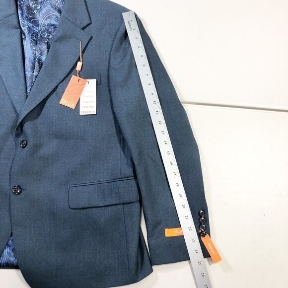 Tallia Men's Classic-Fit Stretch Wool Suit Separate Jacket Dark Teal 42S - Picture 9 of 9